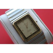 Omega Constellation Manhattan Ref. Dd 397.0801 Two Tone 18k/ss Quartz Mens Watch