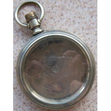 Omega Pocket Watch Railroad Type Nickel Chromiun Case 53 Mm. In Diameter