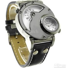 Oulm Men's Quartz Cool Military Wrist Watch Dual Movt Round Shaped