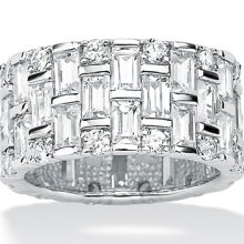 Palm Beach Jewelry Platinum/Silver Cubic Zirconia Eternity Band