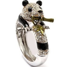 Panda Bamboo Crystal Rhinestone Animal Hinge Stunning Fashion Bracele