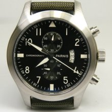 Parnis Stainless Chronograph Top Gun Black Dial Model