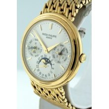 Patek Philippe 3945/1j Rare Perpetual Calendar Moonphase 18k Automatic Watch.