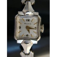 Perfect Bulova 1954 10k Gold Fill Swiss Vtg Ladies Two-tone Watch Serviced Works