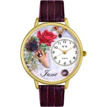 Personalized Birthstone June Unisex Watch - Gold