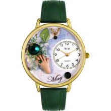 Personalized Birthstone May Unisex Watch - Gold