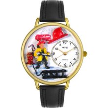 Personalized Firefighter Unisex Watch - Black Padded