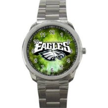 Philadelphia Eagles Unisex Silver-Tone Sports Metal Watch 14