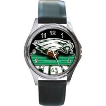 Philadelphia Eagles Unisex Silver-Tone Round Metal Watch 10