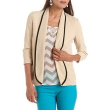 Piped Shawl Collar Blazer