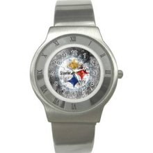 Pittsburgh Steelers Unisex Ultra Slim Stainless Steel Watch 01