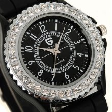 Popular Hot White Candy Jelly Silicone Timepiece Crystal Men Women Sport Watch