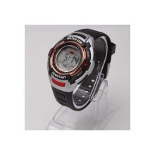 Practical Men Silicone Digital Display LED Electronic Sport Wrist Watch Black