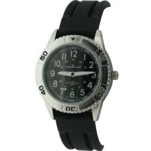 Predator Women's Quartz Watch With Black Dial Analogue Display And Black Silicone Strap Pre98/A