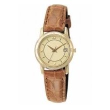 Premium Promos 0512G-B - Citizen Light Brown Band Golden Dial Ladies Watch