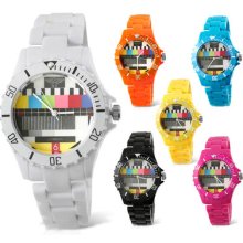 Prince Ny London Tv Test Card Plastic Toy Style Watch Mens Ladies Unisex