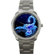 Psw002 Blue Scorpion Hobby Collector Unisex Sport Metal Watch Great Gift