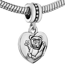 Pugster Heart Zodiac Animal Sign Tiger Love Beads Dangle Charms