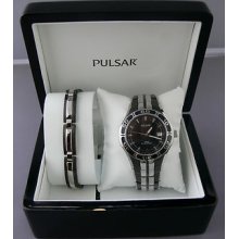 Pulsar By Seiko Pxh691 Bracelet & Watch Men's Gift Set Pu39