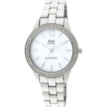 Q&q By Citizen Wr S.steel Quartz Watch F245-201y