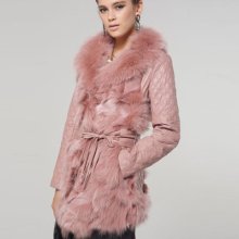 Qd11642 Real Sheep Leather And Fox Fur Coat/jacket Winter Women's