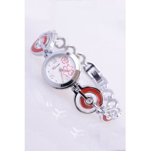 Rhinestone Detailed Bracelet Watch-red