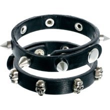 River Island Leather Bracelet Black