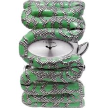 Roberto Cavalli Women's Cleopatra Snake Watch- Green Or Red