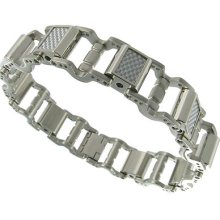 Rochet Roma Moto Gp Racing Checker Link Stainless Steel Modern Mens Bracelet