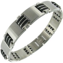 Rochet Roma Triple Mag Acier Stainless Steel Ceramic Insert Mens Bracelet