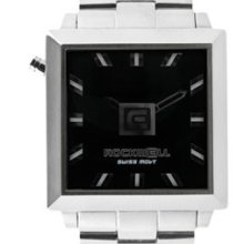 Rockwell 50mm2 Squared Watch Stainless Steel Band/Black Face