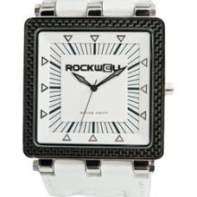 Rockwell Carbon Fiber Watch White Leather Band/White Face