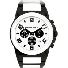 Rockwell Watch Cme111 The Commander Elite Wristwatch White Dial Black/white Band