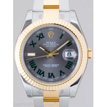 Rolex 116333 Datejust Ii Gold & Steel 41mm Grey Dial W/roman Numeral $11,650