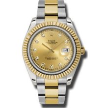 Rolex 41mm Datejust II 116333 Champaign Diamond