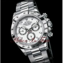 Rolex Cosmograph Daytona Stainless Steel Chronograph Rare White Dial Ref 116520