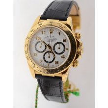 Rolex Daytona Cosmograph 18k Yellow Gold White Arabic Dial Ref. 16518