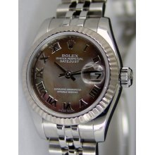 Rolex Ladies Datejust 26mm Tahitian Mother Of Pearl Roman 179174 Watchchest