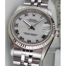 Rolex Ladies Datejust Midsize 31mm 78274 White Roman Watchchest