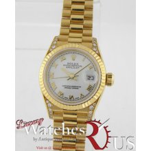 Rolex Ladies President 79238 18k Yellow Gold Factory Diamond Lugs