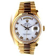 Rolex Like New Double Quick Set President W/ White Rolex Dial w/ Raised Gold Romans - 90's