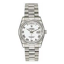 Rolex Mens President White Gold Pre-Owned White Dial