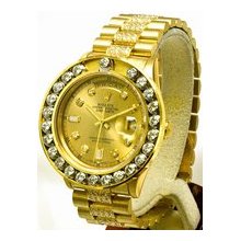 Rolex Men's Yellow Gold President Chamapgne Diamond Dial - Pre-Owned