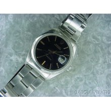 Rolex Oysterdate Precision Black Dial Stainless Vintage Wrist Watch