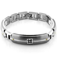 Royale by Edward Mirell Men's Titanium and Sterling Silver Bracelet