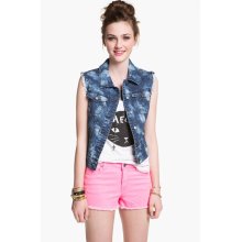 Rubbish Bleach Splashed Denim Vest