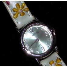 Rumours Quartz Wrist Watch # 47043 green with flowers