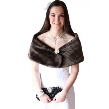 Sable Faux Pelted Mink Fur Wrap Stole, Shrug