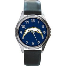 San Diego Chargers Unisex Silver-Tone Round Metal Watch 06