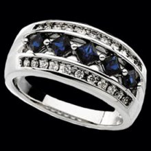 Sapphire, Diamond, White Gold